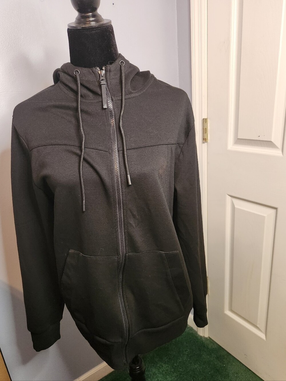 Spyder Black and Red Active Hoodie Size Medium